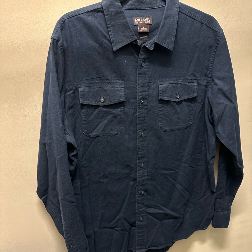 Michael Kors Men's Dark Blue Casual Shirt